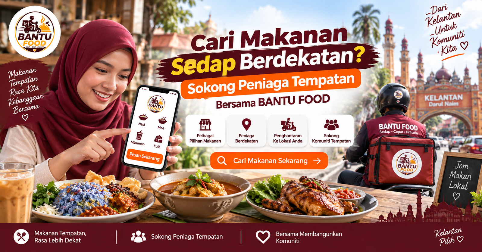 Nak Cari Makanan Sedap Berdekatan? BANTU FOOD Hubungkan Anda Dengan Peniaga Tempatan