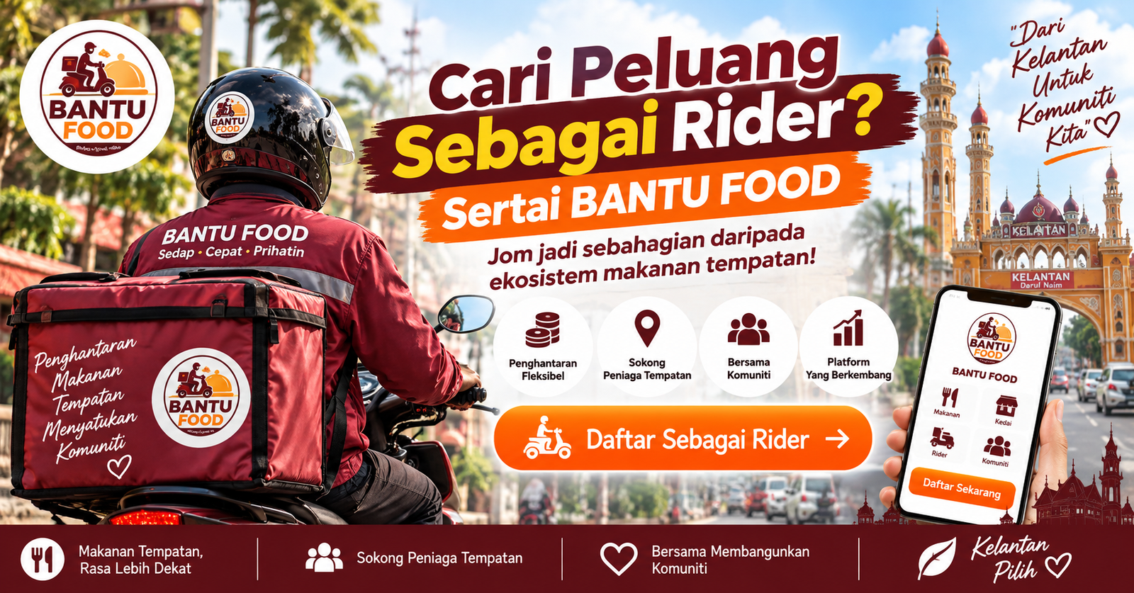 Cari Peluang Sebagai Rider? Sertai Ekosistem Penghantaran BANTU FOOD